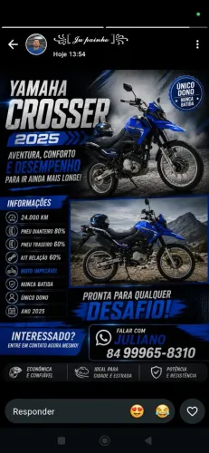 Vendo uma Yamaha semi nova bem conservada 21.0000 mil