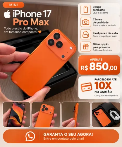 Mini iPhone 17 Pro Max Laranja