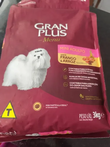 Ração de 3 kg valor 50,00