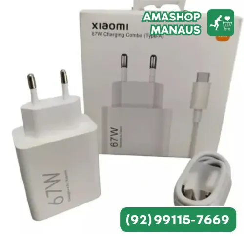 Carregador Xiaomi Tipo C Turbo Mi Carregamento Rapido