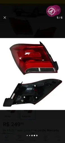 Vendo par lanternas trazeiras prisma 1.4 2019