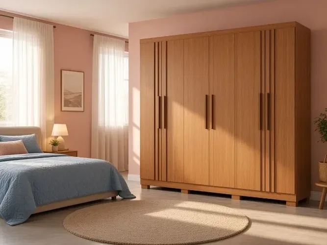 Guarda-Roupa Sevilha Prime Ripado 2,05m MDF (NOVO A PRONTA ENTREGA)