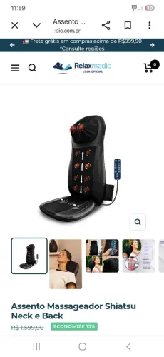 Acento massageador com aquecimento