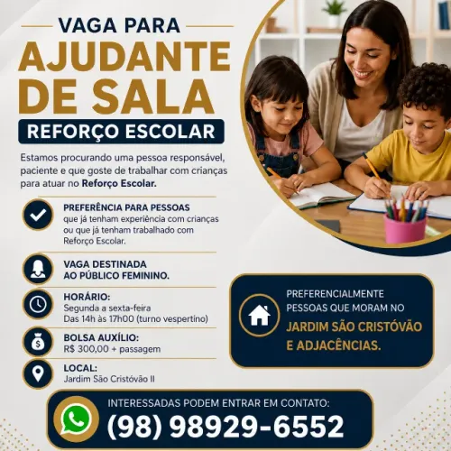 Ajudante de sala - Reforço Escolar