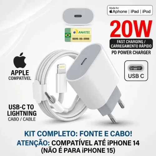 Carregador para Iphone - Completo - Lightning