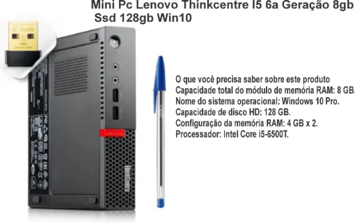 Mini Pc Lenovo Thinkcentre M920q I5 8gb 256gb Preto Wifi