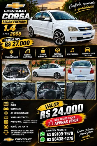 Chevrolet Corsa Sed. Premium 1.4 8V Econoflex 4P 2008