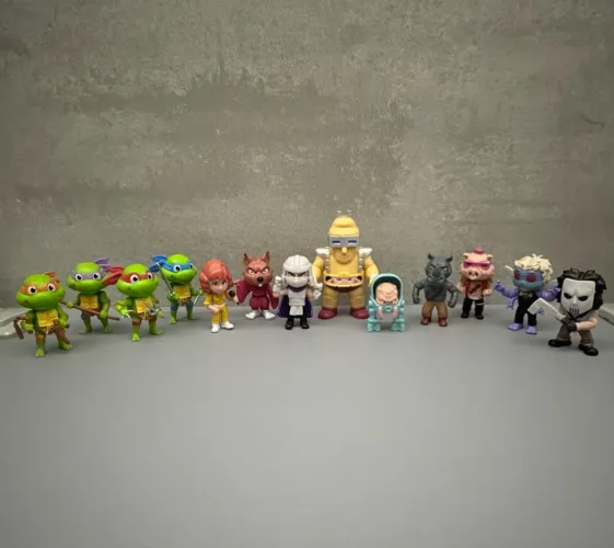 Tartarugas ninja + vilões em miniatura kit completo