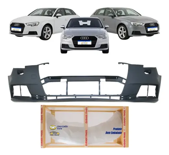Parachoque Audi A3 Sportback 2016 2017 2018 2019 C/ Esguicho Cinza