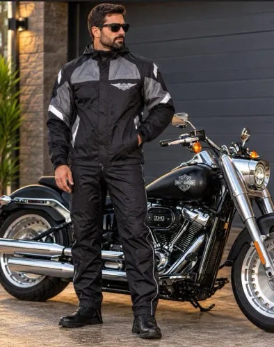 Conjunto Harley-Davidson Original Masculino - Jaqueta e Calça Impermeáveis