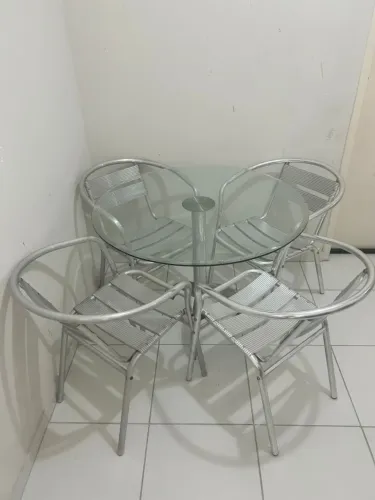 Kit cadeiras com mesa de alumínio