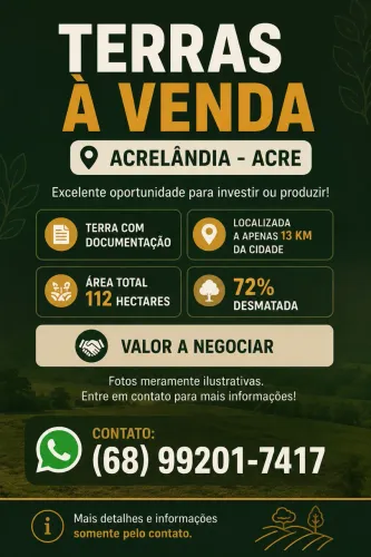 Terras a venda no município de Acrelândia-Ac