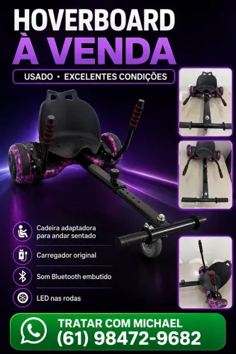 Hover board led skate elétrico com bluetooth e cadeira extensora
