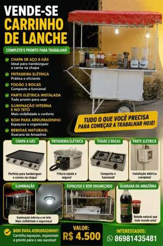 Carrinho de lanche completo