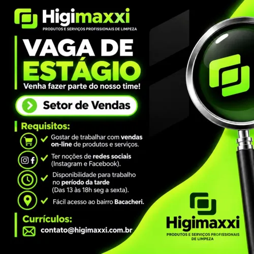 Vaga de estágio em vendas