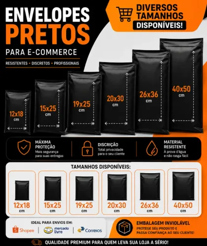 Envelope de Segurança para E-commerce Shopee Mercado Livre