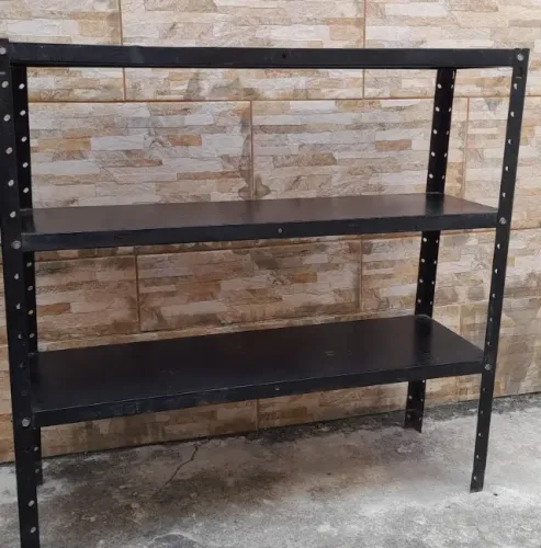 Estante de aço com 3 prateleiras-preta