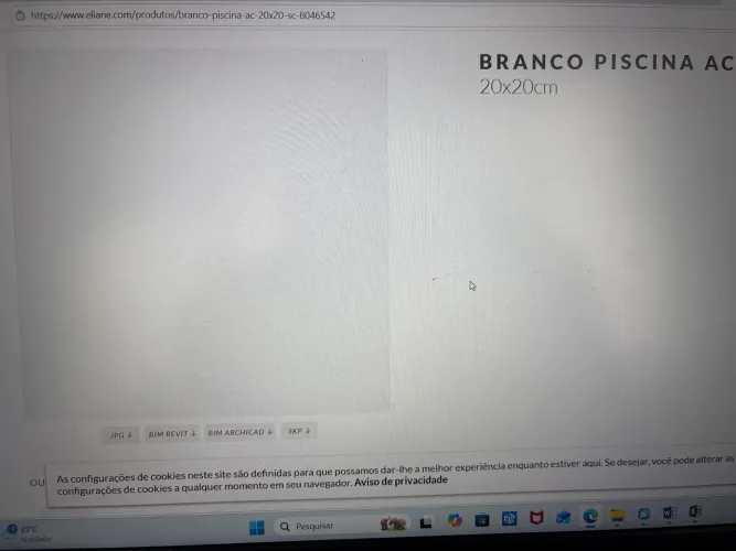 Revestimento branco piscina 20 X 20