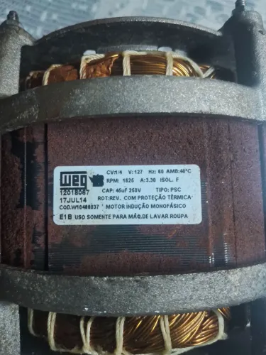 Motor elétrico 127V para máquina de lavar Brastemp 