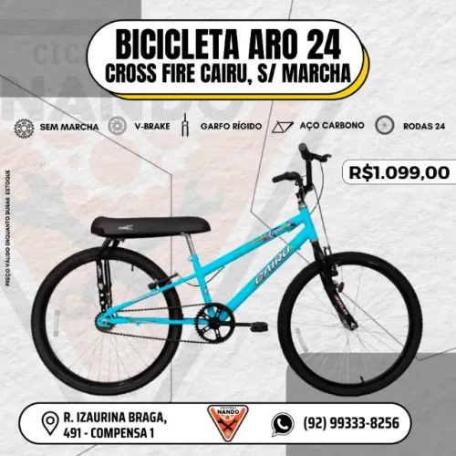 BICICLETA INFANTIL ARO 24 MASCULINA MONTADINHA