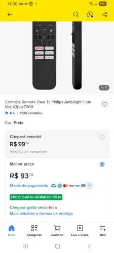 Controle remoto original  Ambilight Philips 