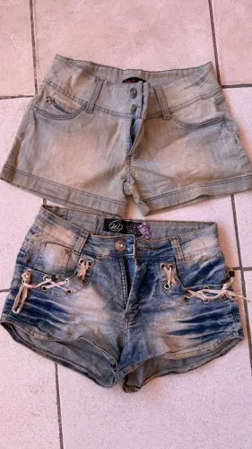 Kit 2 shorts jeans 