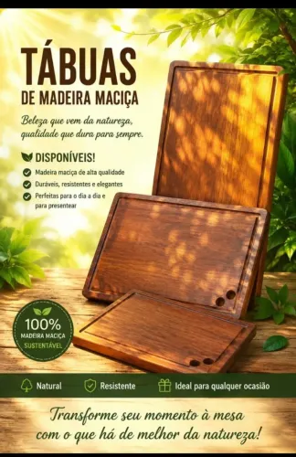 Tábua para cozinhar de madeira