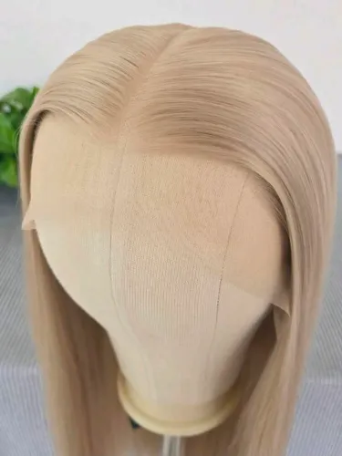 Lace Front 13x4 Loira Platinada Lisa Premium - Fibra Realista | Pronta Entrega Salvador