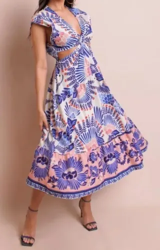 Vestido mídi Farm tucano em flor P lindíssimo
