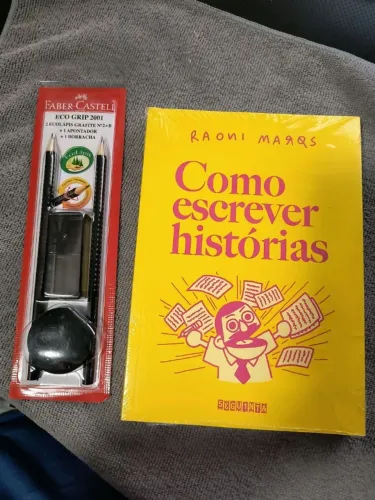kit livro como escrever histórias + faber castell