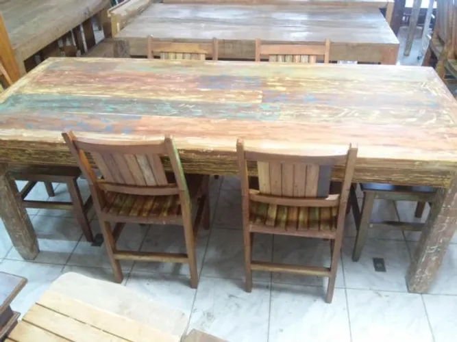 Mesa Demolição em Pátina Colorida 2,20m