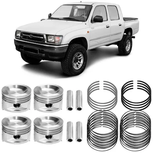 Kit  Anéis e Pistão STD Toyota Hilux 2.8 95 a 2001 Diesel