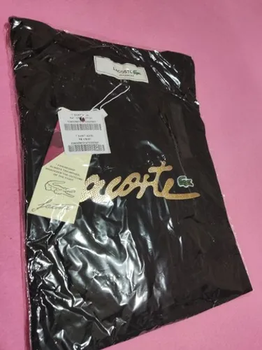 Camisa Lacoste, 30.1, GG, preta 