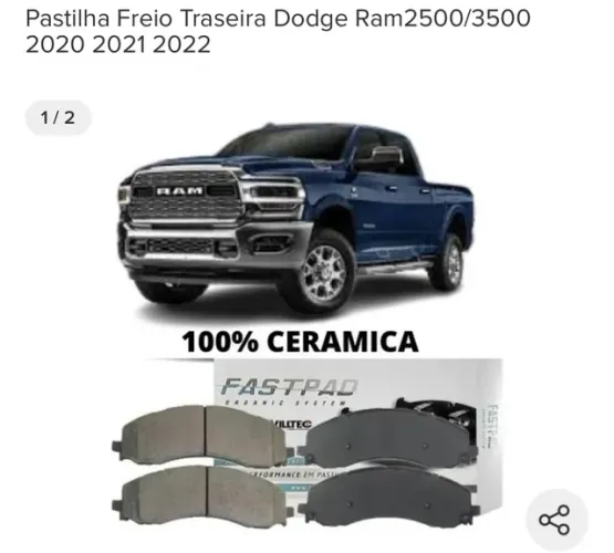 Pastilhas freio dodge ram  2018/2022