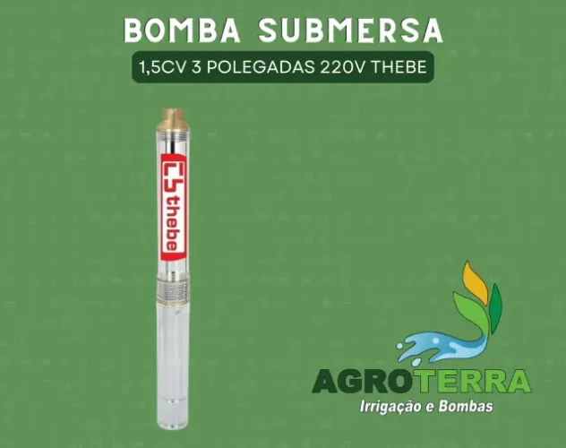 Bomba poço submersa Thebe 3" de 1,5cv 2 fios 22 estágios