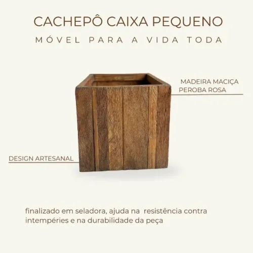 Cachepô caixa pequeno madeira de demolição - Sob Encomenda