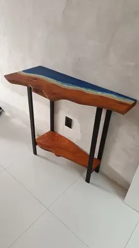 Mesa aparador efeito mar madeira rústica