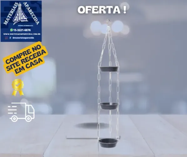 Suporte Vaso de Flor 3 Pratos Corrente -novo