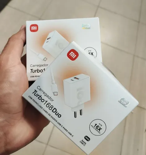 Carregador Turbo 168 Duo Xiaomi - 16x Mais Rápido!