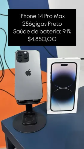 iPhone 14 Pro Max /128GB / Preto / Saúde de Bateria 91% / R$ 4.850,00/ loja fisica