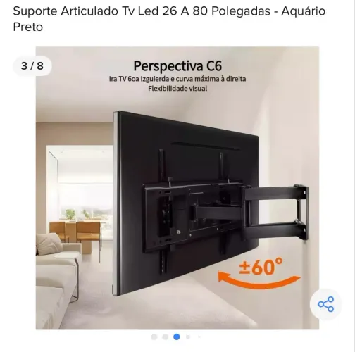 Suporte articulado TV ate 80 polegadas