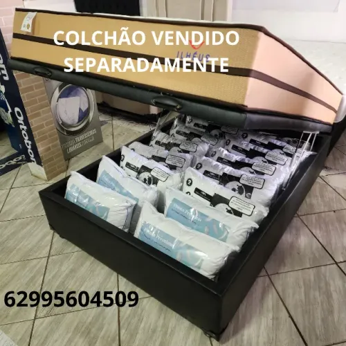 Cama Box Baú Casal inteiro padrão 138x188x43 todo na madeira