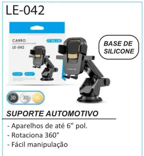 Suporte para Celular Veicular Universal It-Blue LE-042 com Trava Automática Anti Queda