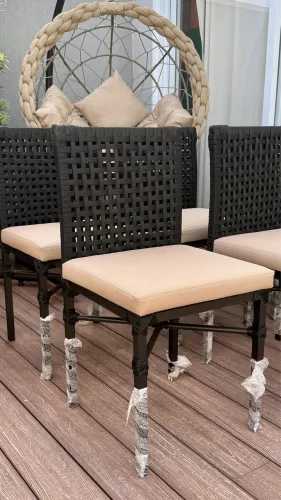 cadeiras jantar alumínio almofada área gourmet churrasqueira área externa 