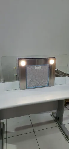 Coifa de Parede Brastemp 90 cm Inox com Vidro Plano 5 e 6 Bocas Timer Autodesligamento