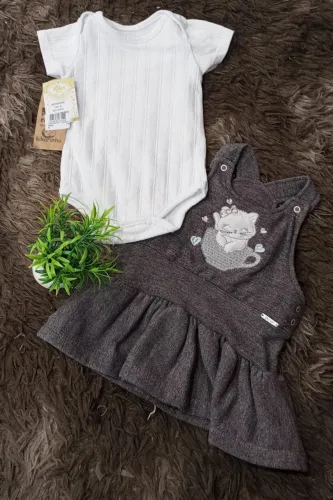Conjunto Body + Vestido Bebê Kika