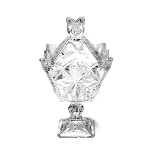 Bomboniere Baleiro Vidro Cristal 20cm Com Tampa  