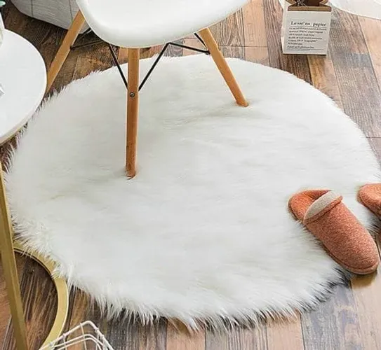 Tapete Redondo Ecologico 0,80 diam Branco 