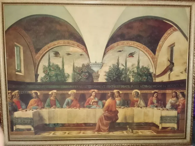Santa Ceia Com Moldura