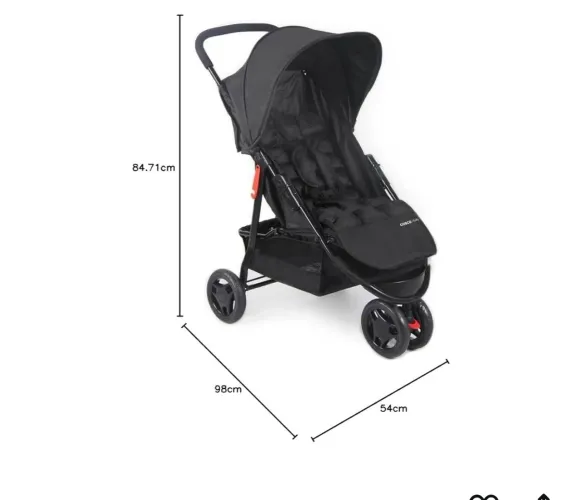 Cosco Kids, Carrinho de Bebê, Toffy, Preto Absoluto